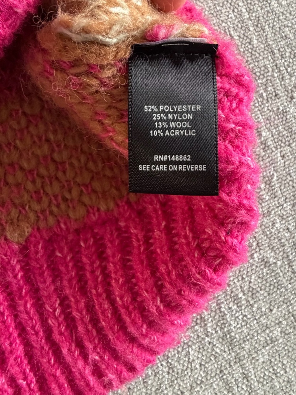 Torrid Chunky Cardigan V-Neck Button Front Sweater pink tan checkered - Picture 9 of 12